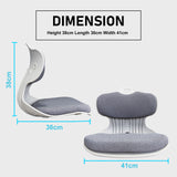 4X Slender Chair Posture Correction Seat Floor Lounge Padded Stackable GREY - Extra Image