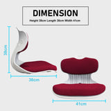 4X Slender Chair Posture Correction Seat Floor Lounge Padded Stackable RED - Extra Image