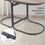3 Piece Set Coffee Table & Ottoman Wood Side End Table Industrial - DARK GREY - Low Angle