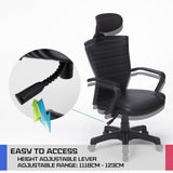 Ergonomic Korean Office Chair COZY BLACK - 45-Degree Angle