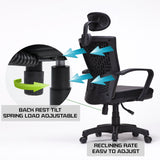 Ergonomic Korean Office Chair COZY BLACK - Rear View