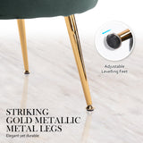 Armchair Lounge Chair Accent Velvet Shell Scallop  Ottoman Footstool Round GREEN - Low Angle