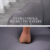 Armchair Lounge Chair Accent Velvet Shell Scallop + Ottoman Footstool Round GREY - Extra Image