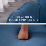 Armchair Lounge Chair Accent Velvet Shell Scallop  Ottoman Footstool Round NAVY BLUE - Extra Image