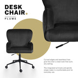 Desk Armchair - Home Office Swivel Chair Adjustable Height Seat PLUME BLACK - Side View