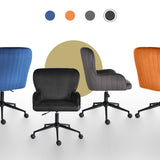 Desk Armchair - Home Office Swivel Chair Adjustable Height Seat PLUME BLACK - Top-Down View