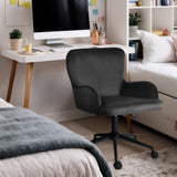 Desk Armchair - Home Office Swivel Chair Adjustable Height Seat PLUME BLACK - 45-Degree Angle