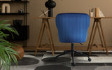Desk Armchair - Home Office Swivel Chair Adjustable Height Seat PLUME BLUE - Front View