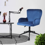 Desk Armchair - Home Office Swivel Chair Adjustable Height Seat PLUME BLUE