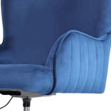 Desk Armchair - Home Office Swivel Chair Adjustable Height Seat PLUME BLUE - Extra Image