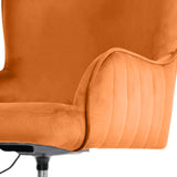Desk Armchair - Home Office Swivel Chair Adjustable Height Seat PLUME ORANGE - Low Angle