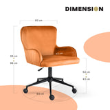 Desk Armchair - Home Office Swivel Chair Adjustable Height Seat PLUME ORANGE - Extra Image