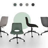 2 Set Office Desk Chair - PU Leather Home Swivel Chair Cut-Out Seat HALO GREEN - Extra Image