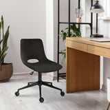 2 Set Office Desk Chair - Loop Yarn Fabric Home Swivel Chair Cut-Out Seat HALO BLACK - 45-Degree Angle