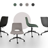 2 Set Office Desk Chair - Loop Yarn Fabric Home Swivel Chair Cut-Out Seat HALO GREY - Extra Image