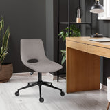 2 Set Office Desk Chair - Loop Yarn Fabric Home Swivel Chair Cut-Out Seat HALO GREY - Extra Image
