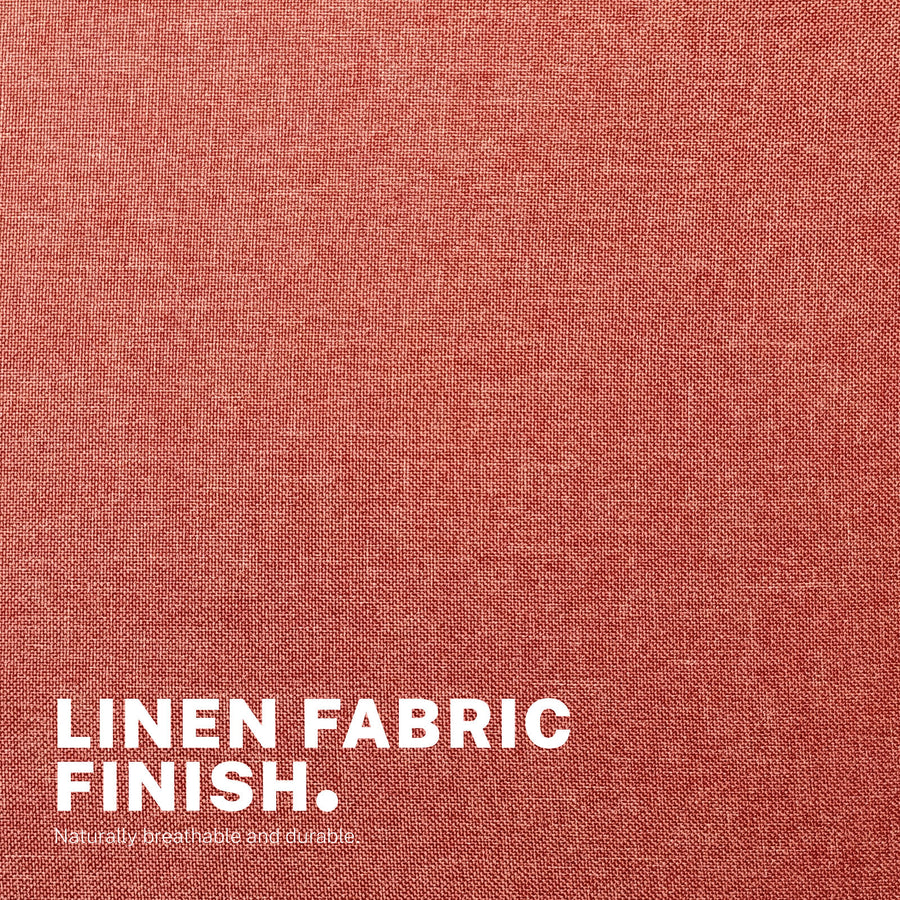 Office Desk Chair - Linen Fabric Armless Swivel Study Seat OVOID EARTHY RED