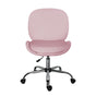Office Desk Chair - Velvet Armless Swivel Study Seat OVOID PINK
