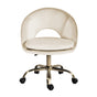 Office Desk Chair - Velvet Home Office Swivel Computer Seat COVE CREAM