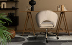 Office Desk Chair - Velvet Home Office Swivel Computer Seat COVE CREAM