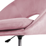 Office Desk Chair - Velvet Home Office Swivel Computer Seat COVE PINK - Low Angle