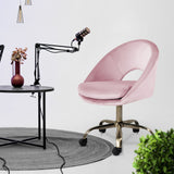 Office Desk Chair - Velvet Home Office Swivel Computer Seat COVE PINK - Extra Image