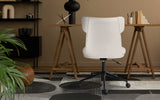 Office Desk Chair - PU Leather Home Office Swivel Chair Computer Seat WHITE - Front View