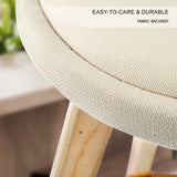 2X Wood Bar Stool Dining Chair Fabric LEILA 72cm BEIGE - Extra Image
