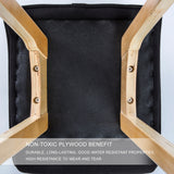 4X Wooden Bar Stool Dining Chair Fabric SOPHIA 74cm GREY - Low Angle