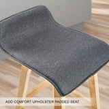 4X Wooden Bar Stool Dining Chair Fabric SOPHIA 74cm GREY - Extra Image
