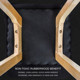 2X Wooden Bar Stool Dining Chair Leather DARA 65cm BLACK - Low Angle