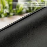 2X Wooden Bar Stool Dining Chair Leather DARA 65cm BLACK - Extra Image