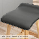 4X Wooden Bar Stool Dining Chair Leather DARA 65cm BLACK - Extra Image