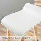 2X Wooden Bar Stool Dining Chair Leather SOPHIA 65cm WHITE - Extra Image