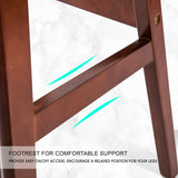 4X Wooden Bar Stool Dining Chair Leather SOPHIA 65cm WHITE BROWN - 45-Degree Angle