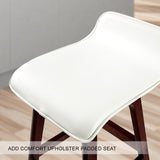 4X Wooden Bar Stool Dining Chair Leather SOPHIA 65cm WHITE BROWN - Extra Image