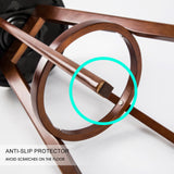 4X Wooden Bar Stool Dining Chair Leather LEILA 72cm BLACK BROWN - Rear View