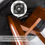 4X Wooden Bar Stool Dining Chair Leather LEILA 72cm BLACK BROWN - Low Angle