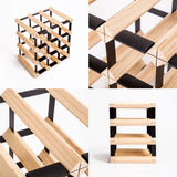 Timber Wine Rack Storage Cellar Organiser 12 Bottle - Top-Down View
