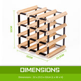 Timber Wine Rack Storage Cellar Organiser 12 Bottle - Extra Image