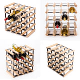 Timber Wine Rack Storage Cellar Organiser 20 Bottle - Side View