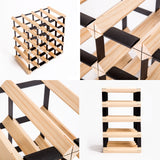 Timber Wine Rack Storage Cellar Organiser 20 Bottle - Top-Down View