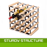Timber Wine Rack Storage Cellar Organiser 20 Bottle - 45-Degree Angle