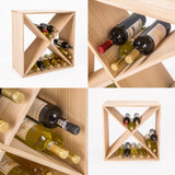 Timber Criss Cross Wine Rack Storage Cellar Organiser 24 Bottle - Side View