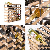 Timber Wine Rack Storage Cellar Organiser 42 Bottle - Side View