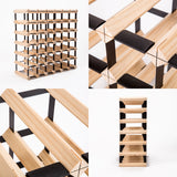 Timber Wine Rack Storage Cellar Organiser 42 Bottle - Top-Down View