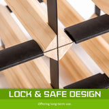 Timber Wine Rack Storage Cellar Organiser 42 Bottle - Close-Up Angle