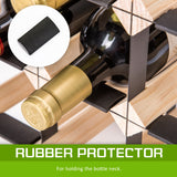 Timber Wine Rack Storage Cellar Organiser 42 Bottle - Low Angle