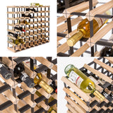 Timber Wine Rack Storage Cellar Organiser 72 Bottle - Side View