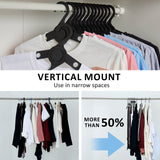 50X Plus Hanger Multiple Clothes Rack Organizer Foldable 10 Holes BLACK - Side View